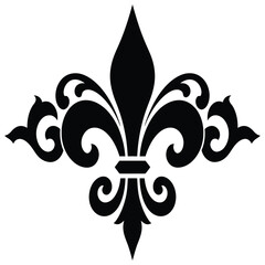 Simple fleur de lis vector design with floral ornament style on a clean background © Avoy