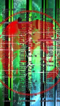 Vertical video: Globe being animated by initial hotspot appearing, showing spreading red alerts