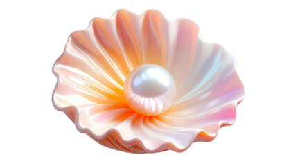 Fototapeta premium Iridescent pearl inside a shell shimmering with pastel colors a beautiful object