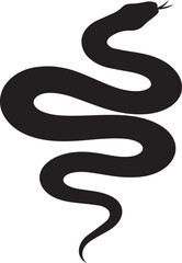Fototapeta premium Black silhouette of a snake.