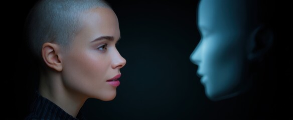 Fototapeta premium friendly interactive empathy training bot connecting human-ai feelings