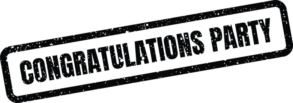 Festive congratulations party stamp for celebrating special occasions or an upcoming event invitation