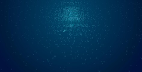 Obraz premium The Binary Nucleus - Spherical Data Cluster of Minimalist Digital Intelligence. Perspective.