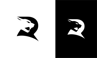 Fototapeta premium R logo and cheetah head