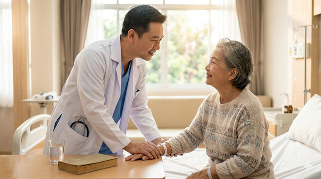 Compassionate Care: A Doctor Offering Comfort to an Elderly Patient