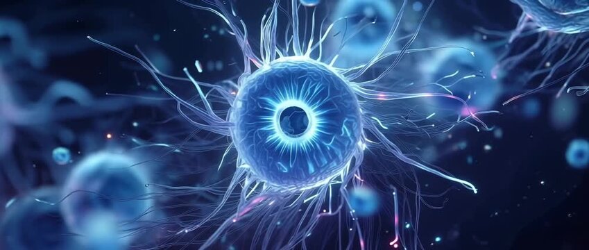 Abstract Bioluminescent Organisms in Deep Sea Environment
