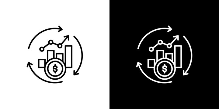 Cash Flow Icon Sheet Black And White