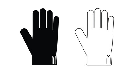 Obraz premium Two hands depicted one solid one outlined a stark visual contrast silhouette