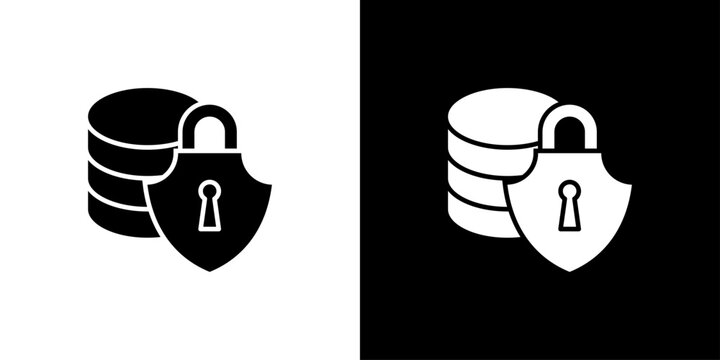 Secure Data Icon Sheet Black And White