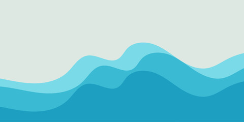 Fototapeta premium Abstract Blue Layered Wave Background with Minimal Flat Design