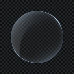 Obraz na płótnie Canvas Circular glass frame transparent element isolated vector illustration