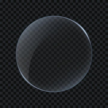 Circular glass frame transparent element isolated vector illustration