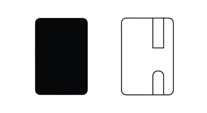 Two floppy disks one solid and one outlined a digital memory silhouette