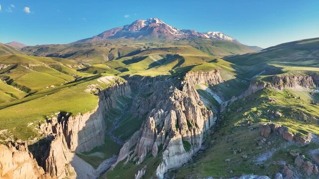 a beautiful view of shrivan valley on the slopes of mount sabalan in western Iran 