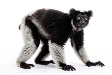 Fototapeta premium Indri lemur isolated on a white background