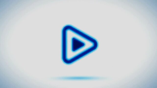 Play button on white background.