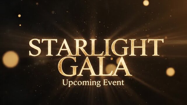 Starlight gala upcoming event title sequence against black background