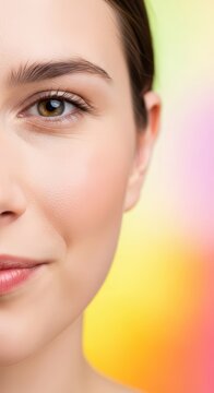 A close-up view capturing the intense effort required to suppress spontaneous joy and excitement, showing muted, controlled positive emotions, excited, controlling, private