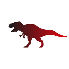 Red Gradient Tyrannosaurus Rex Silhouette Graphic Illustration. © AeRo Badger