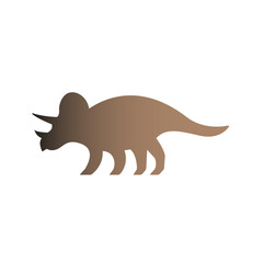 Brown Gradient Triceratops Dinosaur Silhouette Graphic Illustration. © AeRo Badger