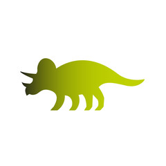 Green Triceratops Dinosaur Silhouette Illustration. © AeRo Badger