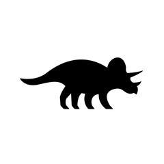 Black Silhouette of Triceratops Dinosaur Profile. © AeRo Badger