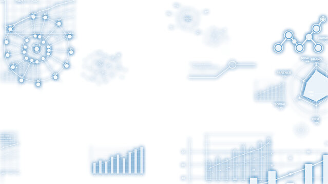 Clean AI Data Analytics HUD Overlay with Transparent Background Light Tech Interface Motion Graphics,png