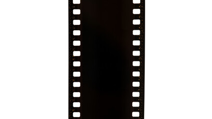 Obraz premium Isolated film strip with classic sprocket holes and an exposed optical soundtrack area