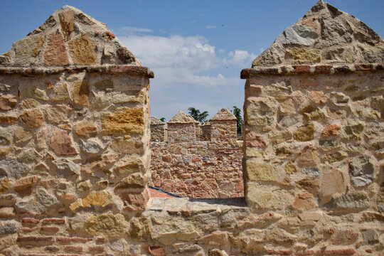 Stone Battlements of the Medieval Walls of &Aacute;vila, Spain