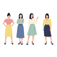 Fototapeta premium Diverse Women in Business Attire Standing Together, Celebrating Teamwork and Equality