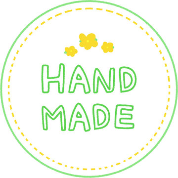 Hade made text sticker illust circle 