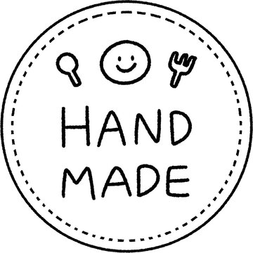 Hade made text sticker illust circle 