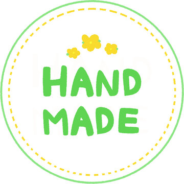 Hade made text sticker illust circle 