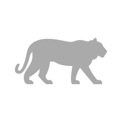 Fototapeta premium Gray Silhouette of Walking Panther or Leopard.