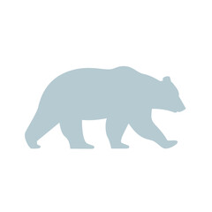 Fototapeta premium Simple Polar Bear Silhouette Walking Forward.