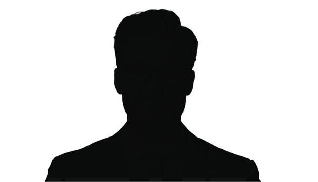 Silhouette portrait of a professional man wearing a suit jacket against a solid white background.