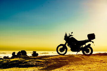 Fototapeta premium Motorcycle on mountain top