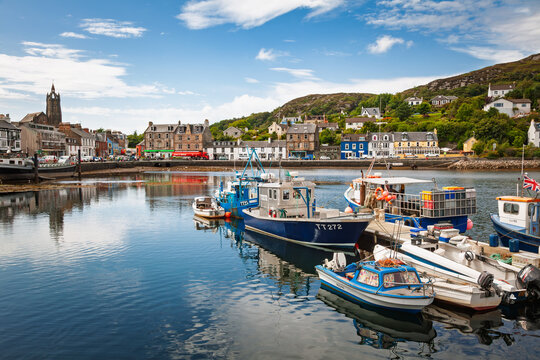 Boats in Tarbert harbour Scotland