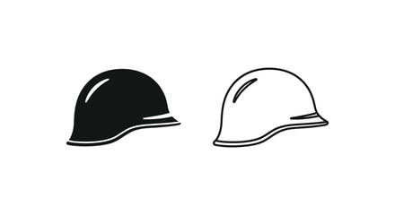 Fototapeta premium Military Helmet Icon Set Vector
