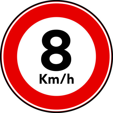 Speed Limit 8 kmh Traffic Sign Vector