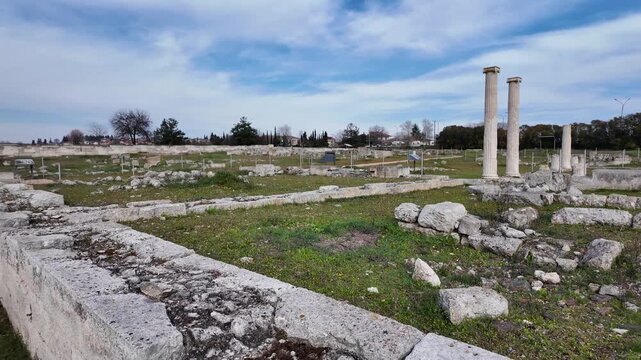 Ruins of Pella - capital city of Ancient Macedonian Empire, Central Macedonia, Greece