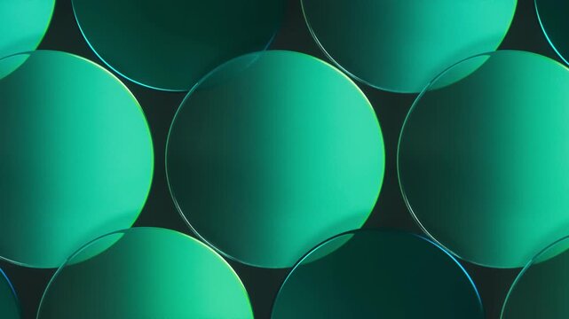 Abstract futuristic business technology background with circle glass gradient shapes. 4k seamless loop animation.