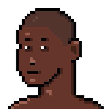 Vector Pixel Art Userpic of Black Man