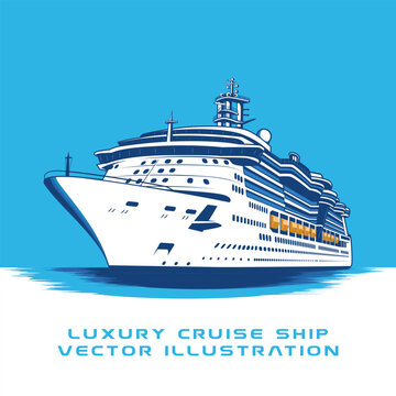 Fully editable luxury cruise ship vector Illustration