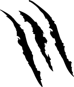 Black claw marks vector graphic illustration on white background