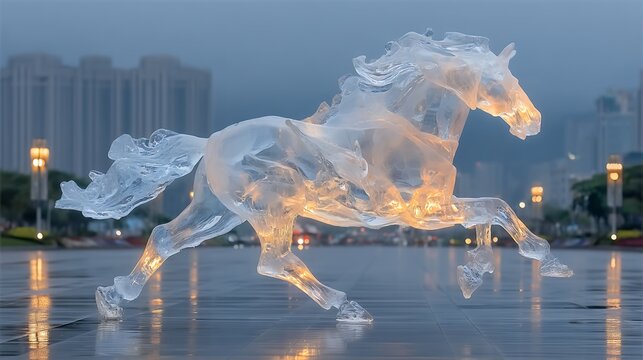 0533 modern financial district after rain a transparent horse made c07e563b 79f5 44d2 a6b6 59031fb6d041 1 moredetail v3 x4 5824x3264