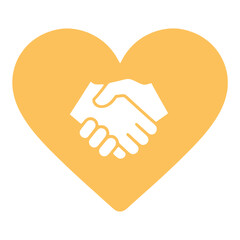 Obraz premium Heart With Handshake Outline UI Icon
