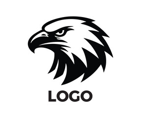 Obraz premium Fierce Eagle Head Mascot Logo - Bold Bald Eagle Vector Illustration for Sports, Security, and Corporate Branding
