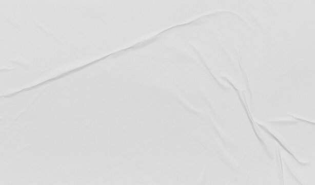 crumpled paper texture overlay effect PNG, white paper wrinkled poster template ,blank glued creased paper sheet mockup.white poster mockup on wall.