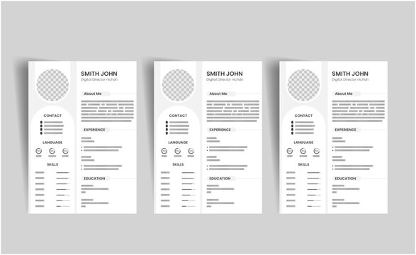 Modern Corporate Resume CV Template | Clean Professional CV Design | Editable Resume Layout